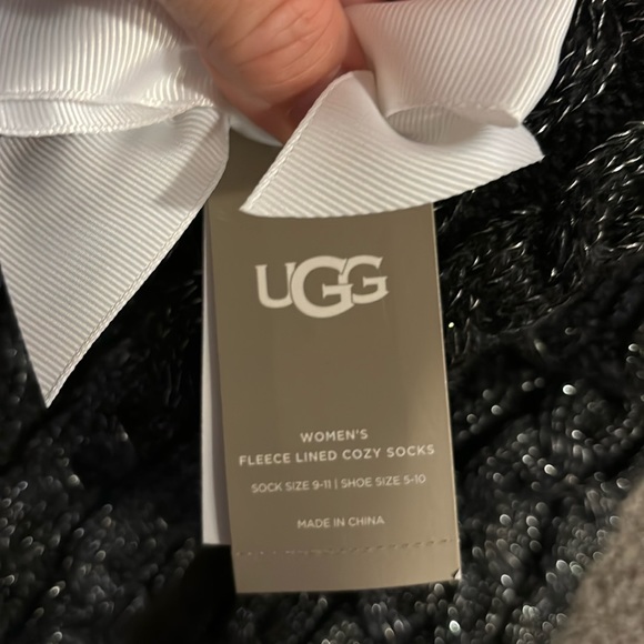 NWT Laila Bow Fleece Lined Sock charcoal silver w/ adorable bow. Shoe size 5-10 - Picture 7 of 16